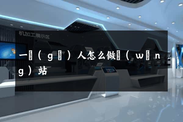一個(gè)人怎么做網(wǎng)站