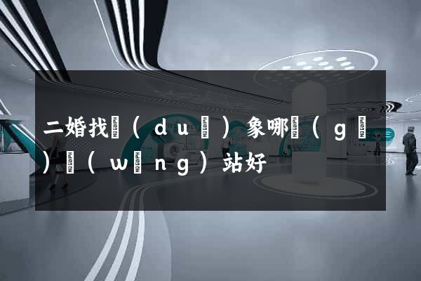 二婚找對(duì)象哪個(gè)網(wǎng)站好