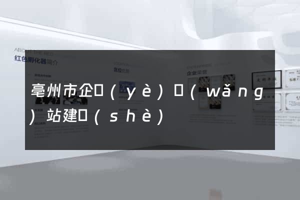亳州市企業(yè)網(wǎng)站建設(shè)