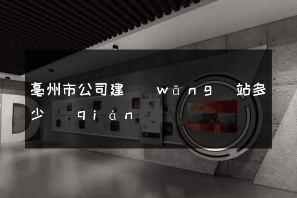 亳州市公司建網(wǎng)站多少錢(qián)