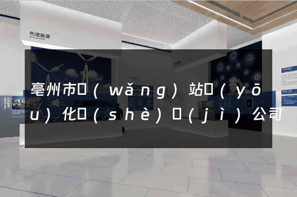 亳州市網(wǎng)站優(yōu)化設(shè)計(jì)公司
