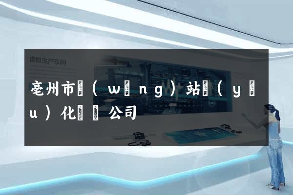 亳州市網(wǎng)站優(yōu)化設計公司