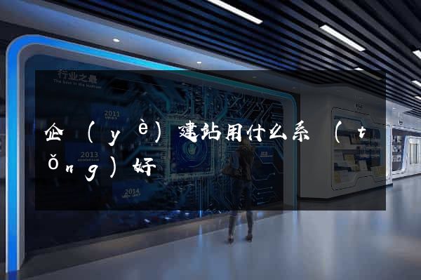 企業(yè)建站用什么系統(tǒng)好