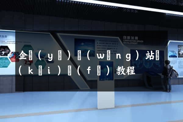 企業(yè)網(wǎng)站開(kāi)發(fā)教程