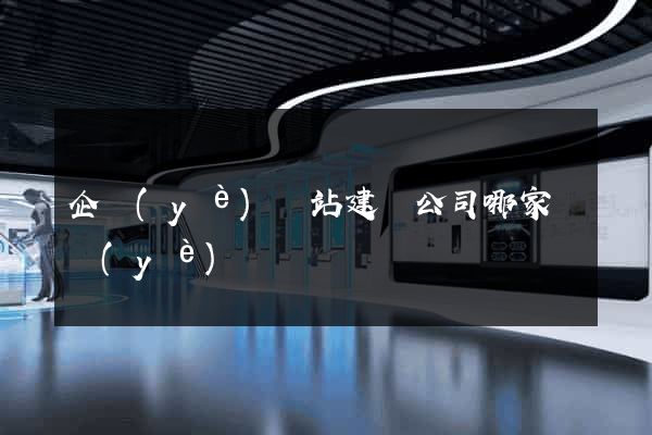企業(yè)網站建設公司哪家專業(yè)