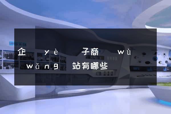 企業(yè)電子商務(wù)網(wǎng)站有哪些