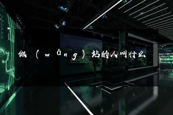 做網(wǎng)站的人叫什么