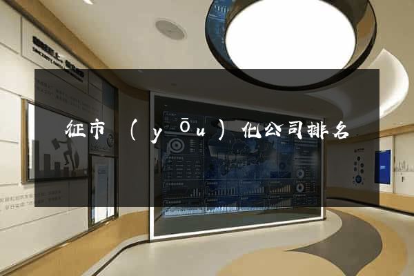 儀征市優(yōu)化公司排名