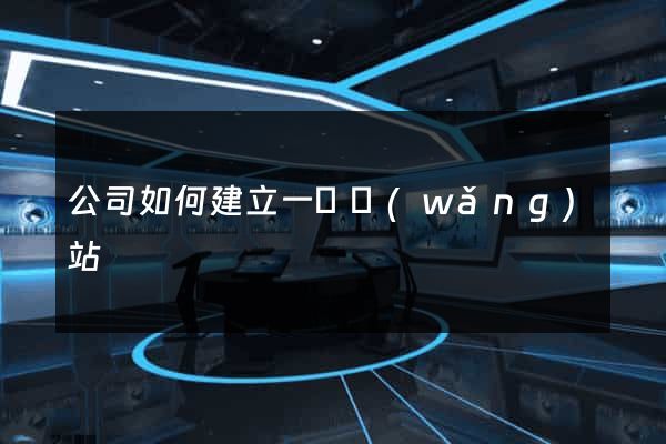 公司如何建立一個網(wǎng)站