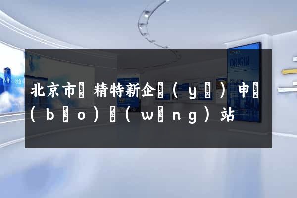 北京市專精特新企業(yè)申報(bào)網(wǎng)站