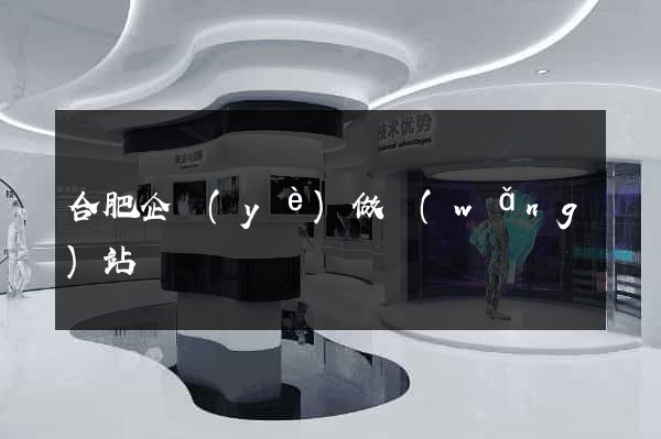 合肥企業(yè)做網(wǎng)站