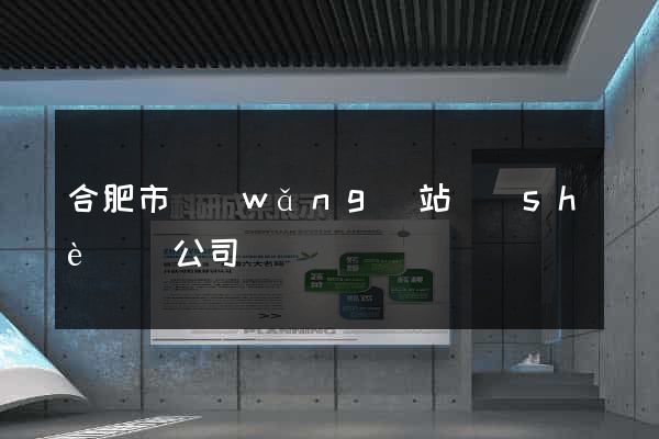 合肥市網(wǎng)站設(shè)計公司