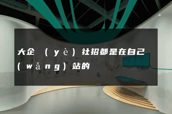 大企業(yè)社招都是在自己網(wǎng)站的嗎