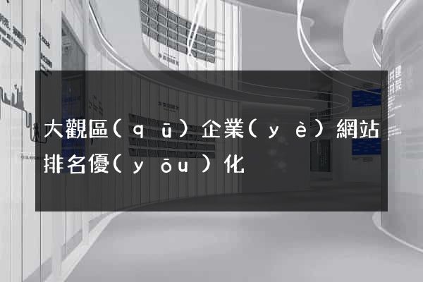 大觀區(qū)企業(yè)網站排名優(yōu)化
