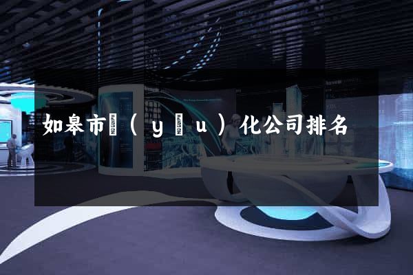 如皋市優(yōu)化公司排名