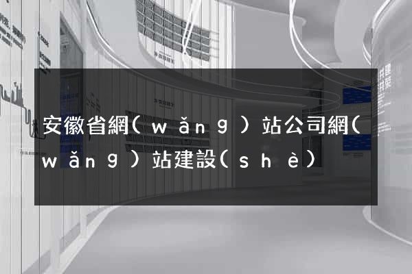 安徽省網(wǎng)站公司網(wǎng)站建設(shè)