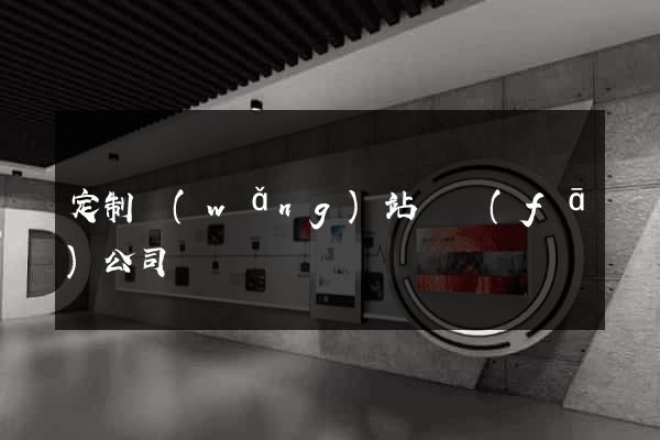 定制網(wǎng)站開發(fā)公司