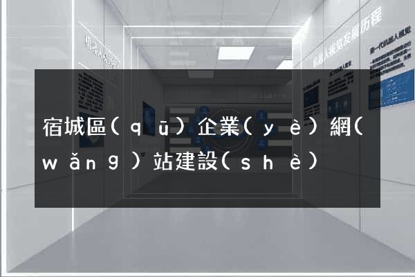 宿城區(qū)企業(yè)網(wǎng)站建設(shè)