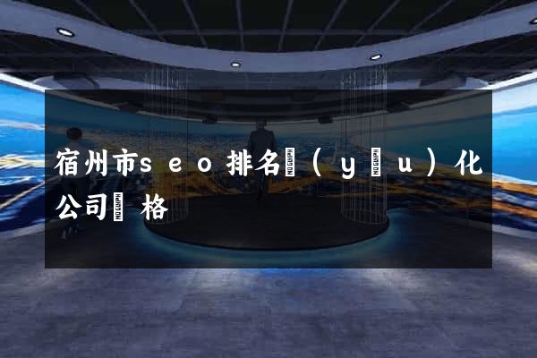 宿州市seo排名優(yōu)化公司價格