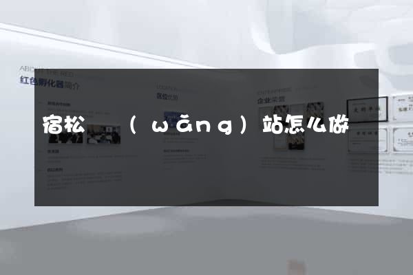 宿松縣網(wǎng)站怎么做