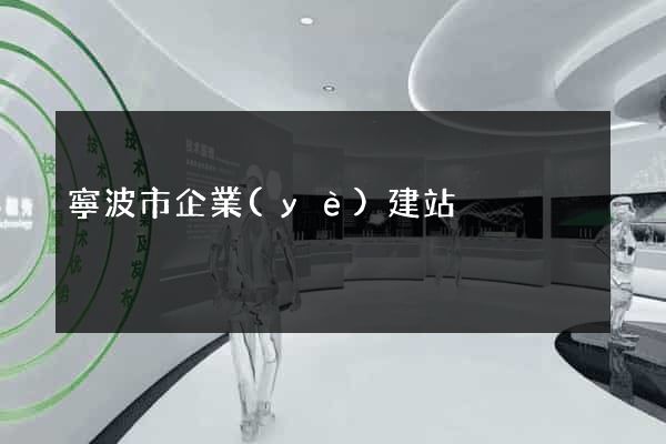 寧波市企業(yè)建站