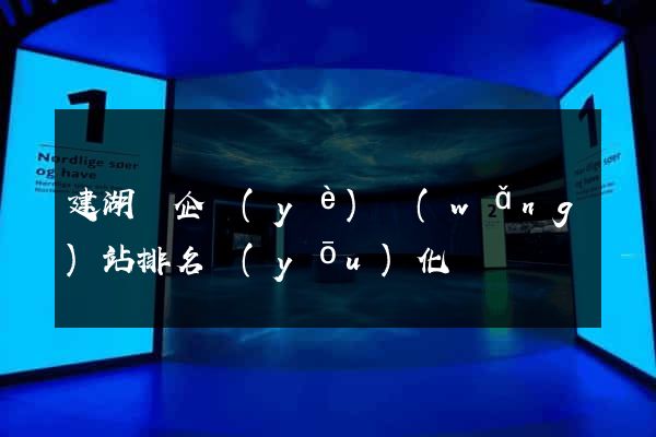 建湖縣企業(yè)網(wǎng)站排名優(yōu)化