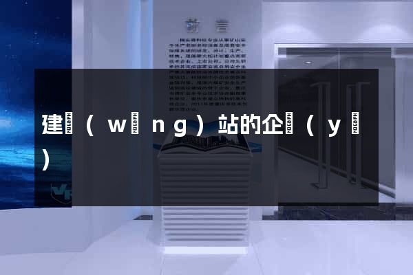 建網(wǎng)站的企業(yè)