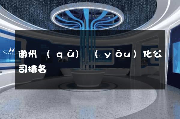 徽州區(qū)優(yōu)化公司排名