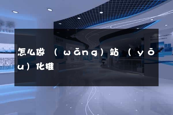 怎么做網(wǎng)站優(yōu)化推廣