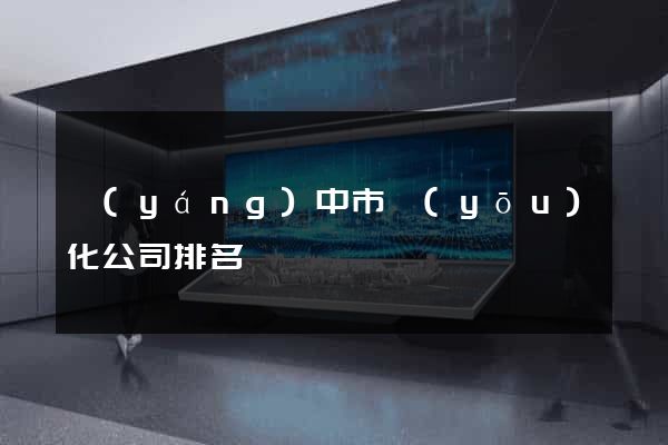 揚(yáng)中市優(yōu)化公司排名