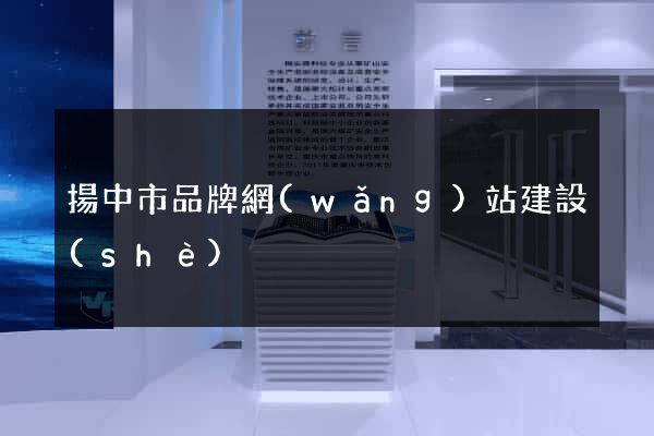 揚中市品牌網(wǎng)站建設(shè)