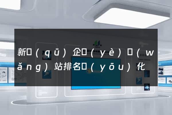 新區(qū)企業(yè)網(wǎng)站排名優(yōu)化