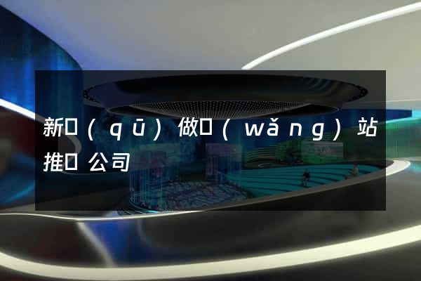 新區(qū)做網(wǎng)站推廣公司