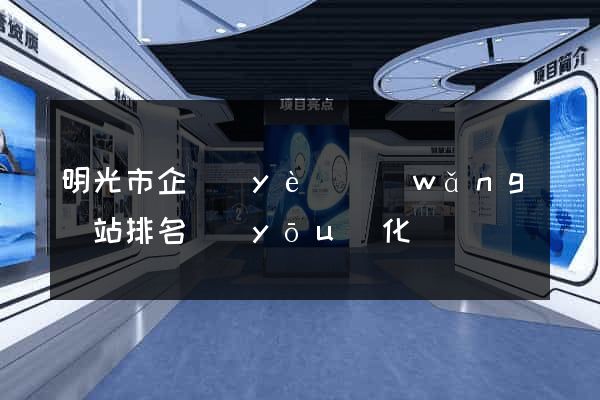 明光市企業(yè)網(wǎng)站排名優(yōu)化