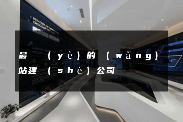 最專業(yè)的網(wǎng)站建設(shè)公司