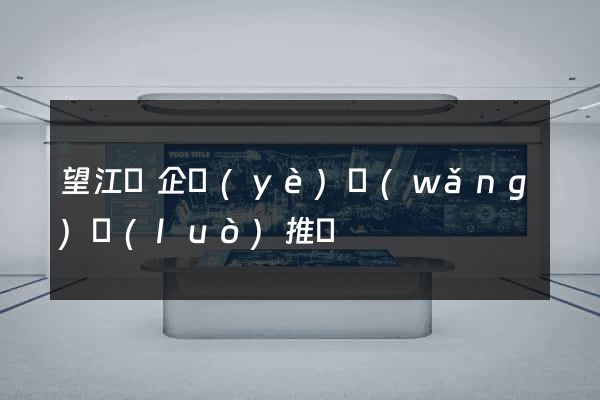 望江縣企業(yè)網(wǎng)絡(luò)推廣