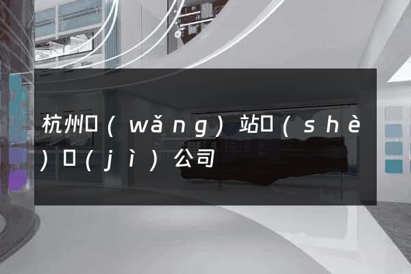 杭州網(wǎng)站設(shè)計(jì)公司