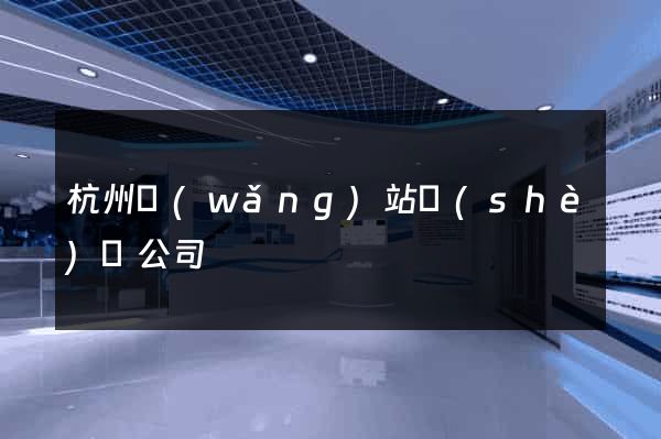 杭州網(wǎng)站設(shè)計公司