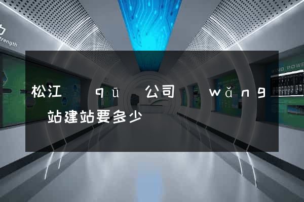 松江區(qū)公司網(wǎng)站建站要多少錢