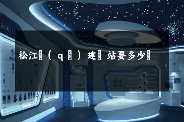 松江區(qū)建網站要多少錢