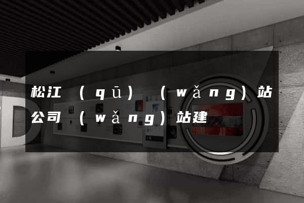 松江區(qū)網(wǎng)站公司網(wǎng)站建設