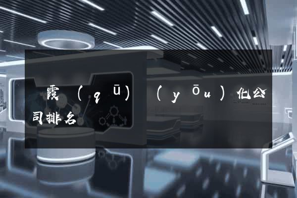 棲霞區(qū)優(yōu)化公司排名