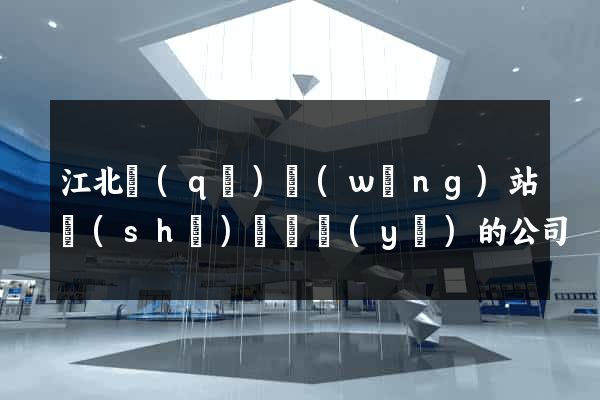 江北區(qū)網(wǎng)站設(shè)計專業(yè)的公司