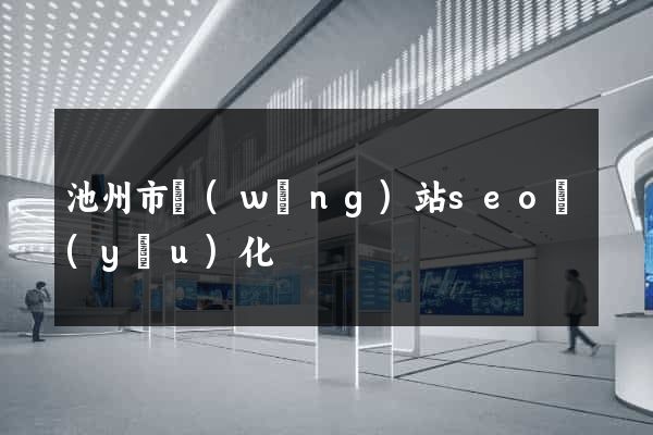 池州市網(wǎng)站seo優(yōu)化