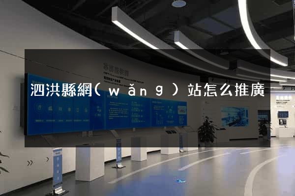 泗洪縣網(wǎng)站怎么推廣