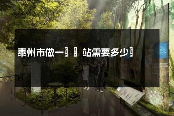 泰州市做一個網站需要多少錢