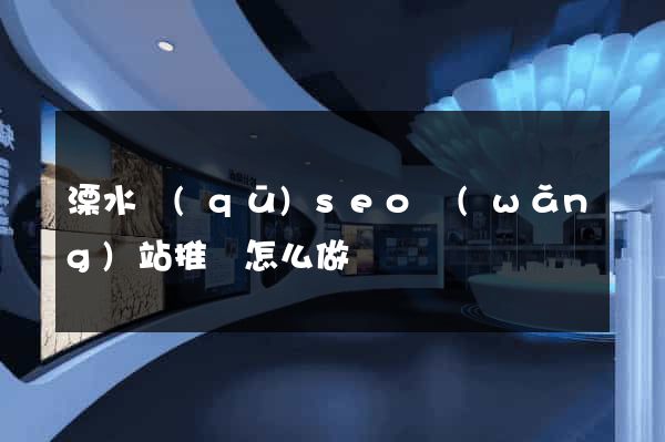 溧水區(qū)seo網(wǎng)站推廣怎么做