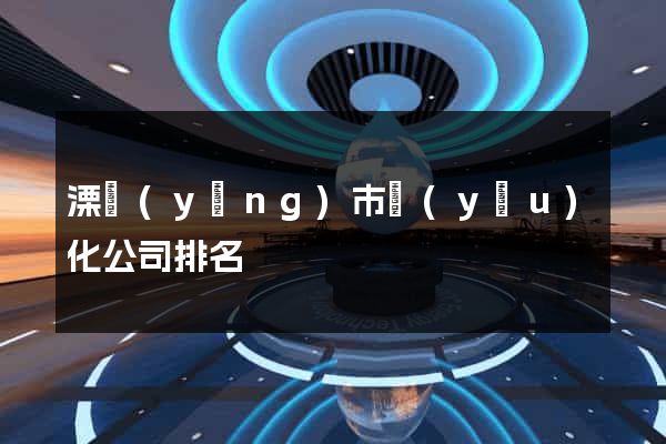 溧陽(yáng)市優(yōu)化公司排名