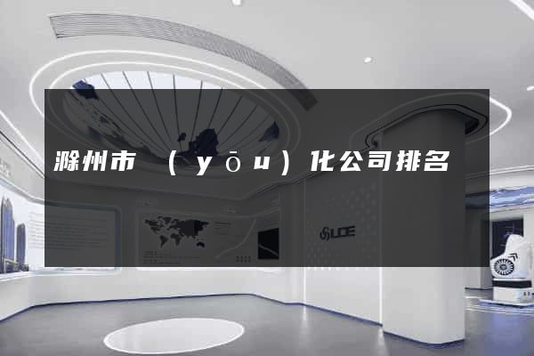 滁州市優(yōu)化公司排名