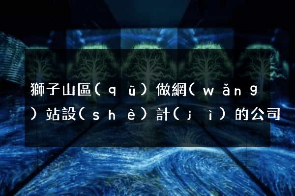 獅子山區(qū)做網(wǎng)站設(shè)計(jì)的公司
